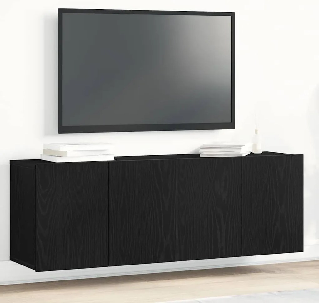 vidaXL Armários de TV 2 peças carvalho preto 120x30x41 cm madeira projetada