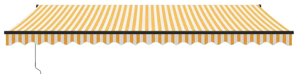 Toldo retrátil 5x3 m tecido e alumínio amarelo e branco