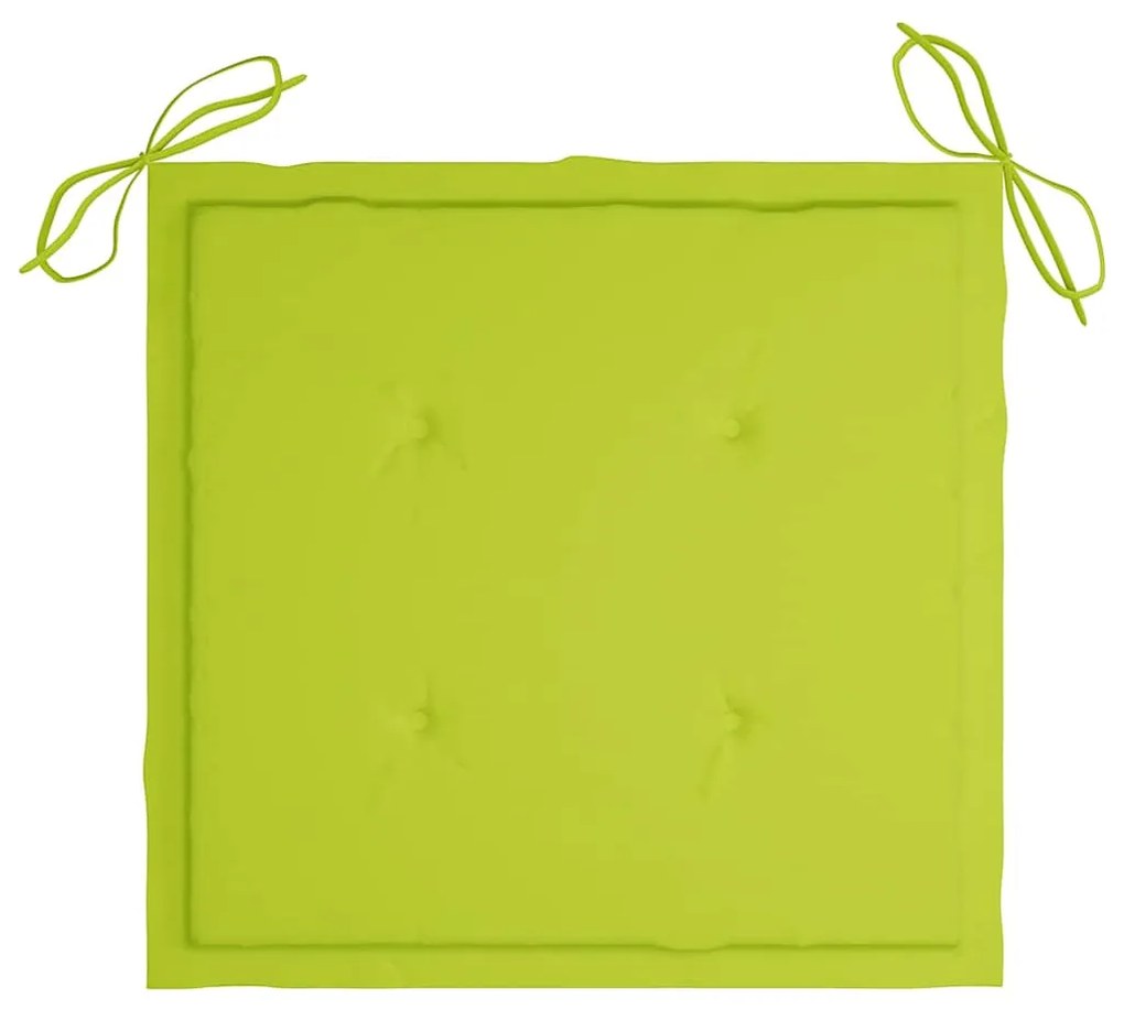 Cadeiras de jardim dobráveis c/ almofadões 4 pcs teca maciça