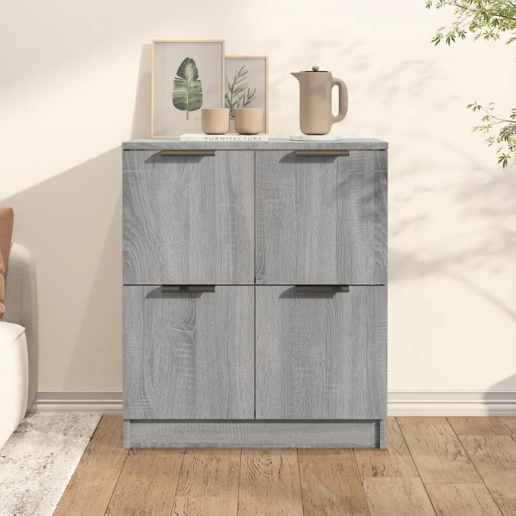 vidaXL Aparador 60x30x70 cm derivados de madeira cinzento sonoma