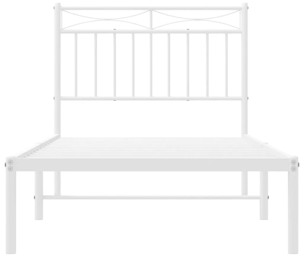 Estrutura de cama com cabeceira 90x200 cm metal branco