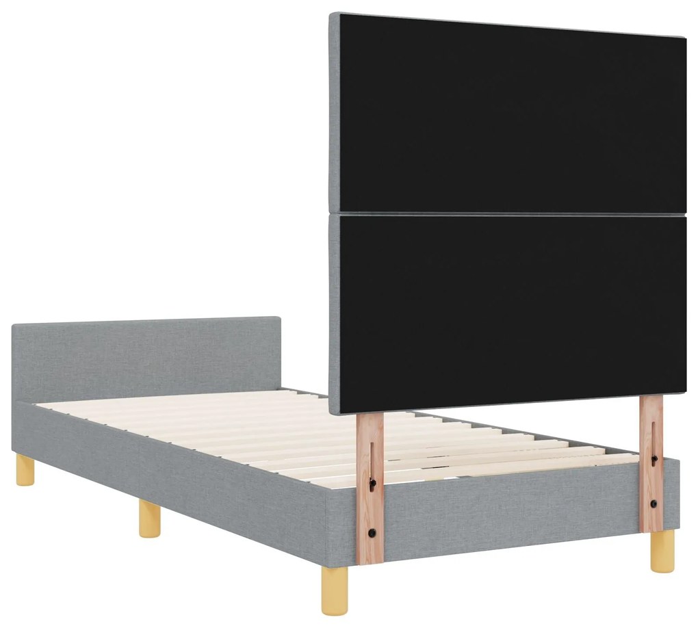 Cama vidaXL Cinzento-claro 100x200 cm Tecido
