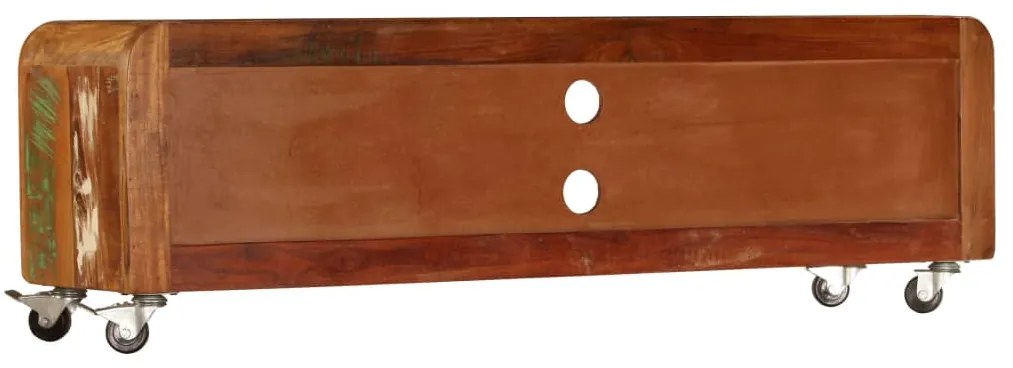 Móvel de TV 120x30x36 cm madeira recuperada maciça