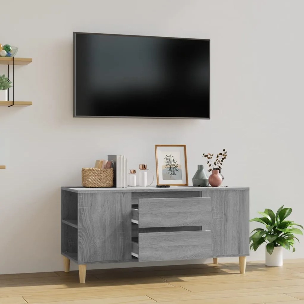 Móvel de TV 102x44,5x50 cm derivados madeira cinzento sonoma