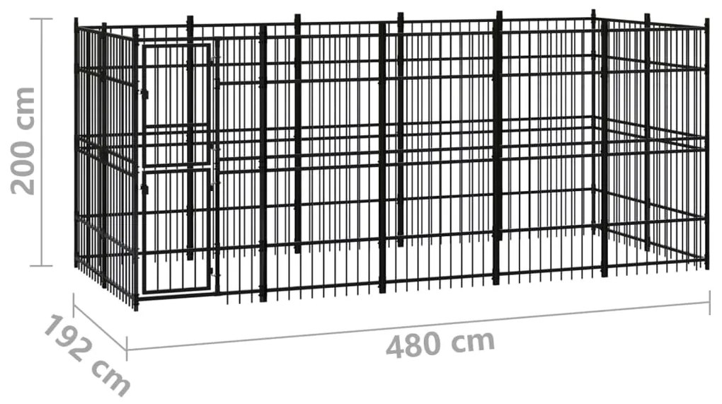 Canil de exterior 9,22 m² aço