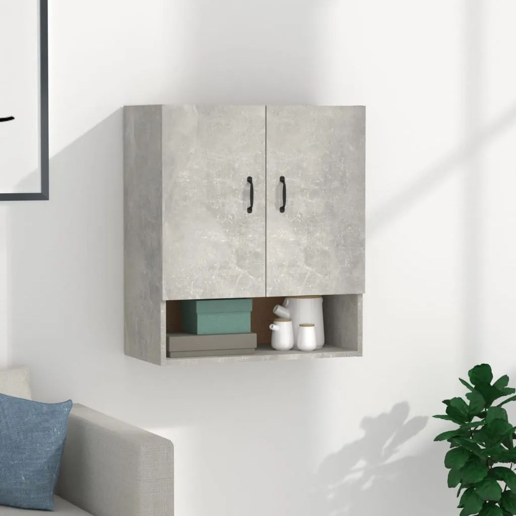 812883 vidaXL Armário parede 60x31x70 cm derivados de madeira cinza cimento