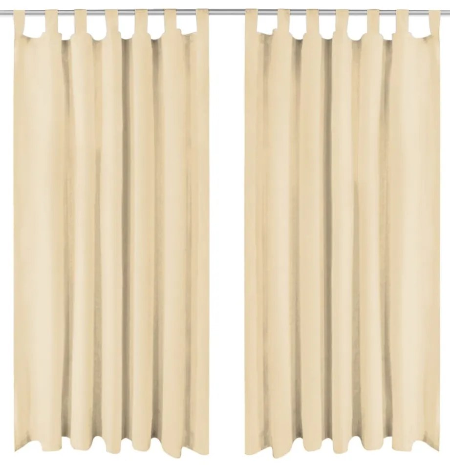 Cortinas de cetim com presilhas 2 pcs 140x175 cm bege
