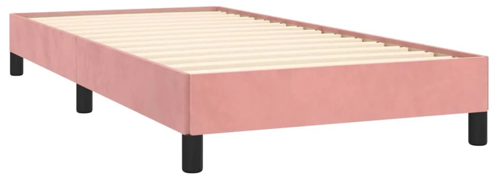 Estrutura de cama 100x200 cm veludo rosa