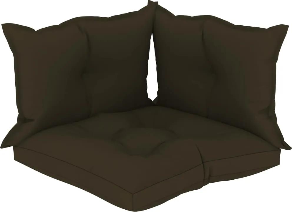 Almofadões para sofás de paletes 3 pcs tecido cinza-acastanhado