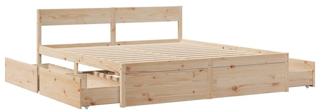 Cama sem colchão 180x200 cm madeira de pinho maciça