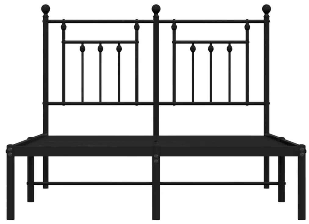 Estrutura de cama com cabeceira 120x190 cm metal preto