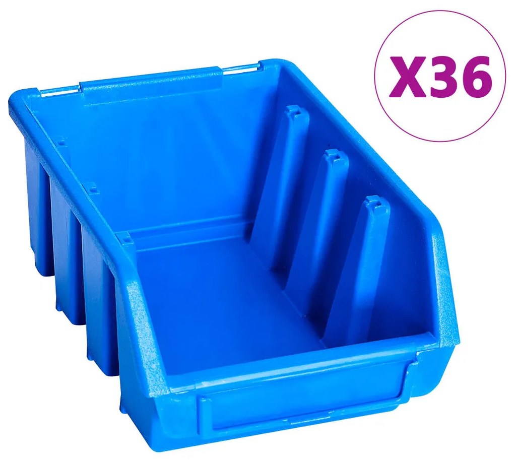 96 pcs Kit caixas arrumação com painéis de parede azul