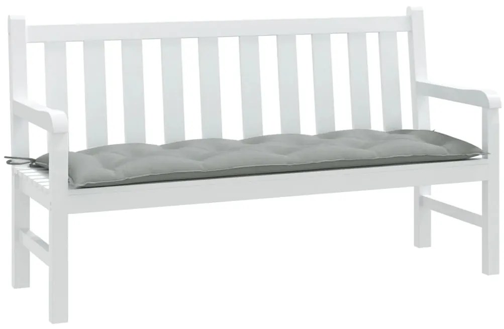 Almofadão banco jardim 120x50x7cm mesclado tecido cinza-claro