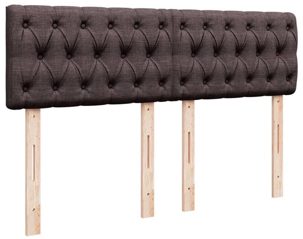 Cama com molas/colchão 140x200 cm tecido castanho-escuro