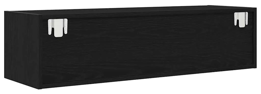 Armário de TV vidaXL Preto Carvalho 100x31x25,5 cm Madeira de engenhar
