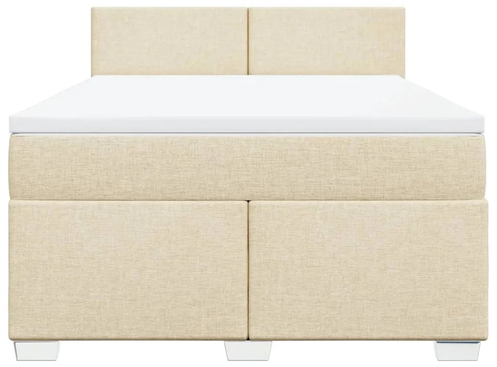 Cama com molas/colchão 140x200 cm tecido cor creme