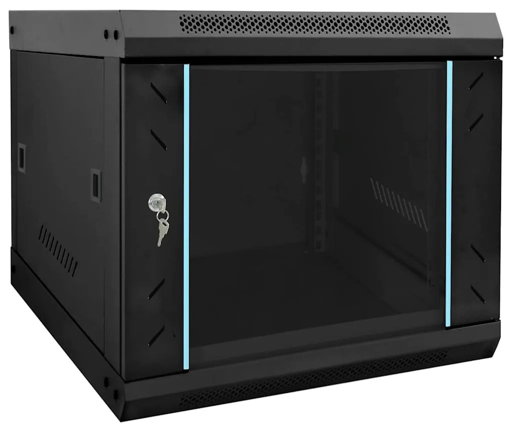 vidaXL Armário de Rede com armazenamento Preto 53 x 60 x 45 cm Aço