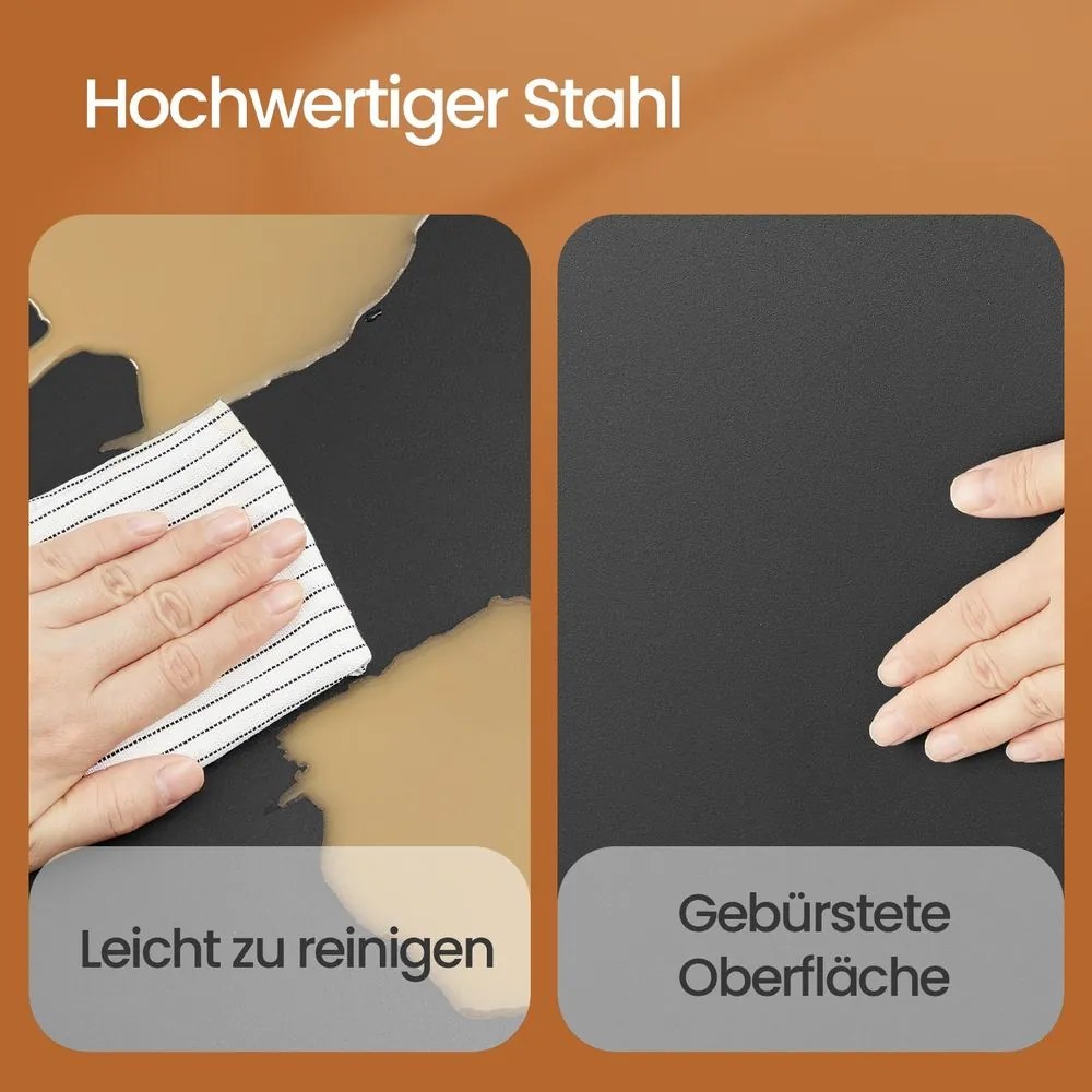 Caixote do lixo com 2 compartimentos 41 x 31,5 x 47 cm preto