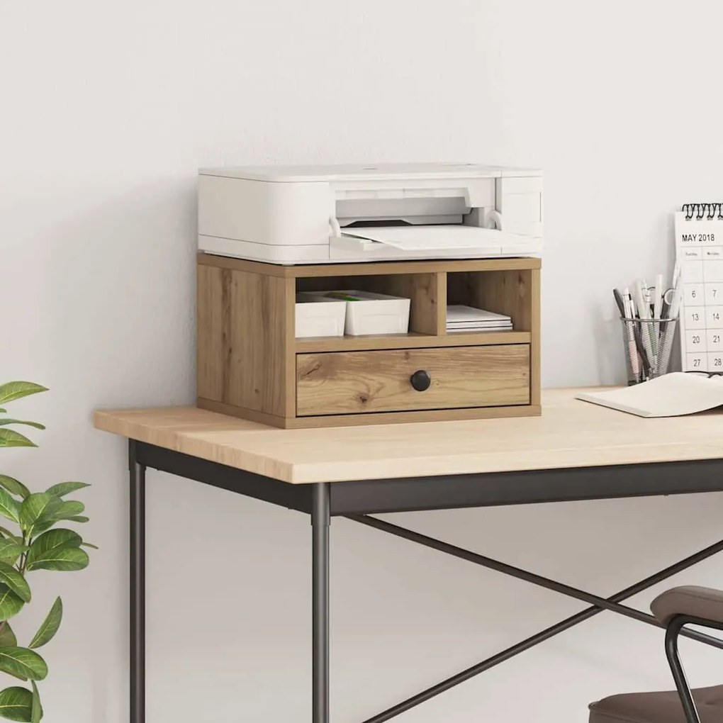 vidaXL Suporte para Impressora Carvalho Artesanal 40 x 32 x 24 cm