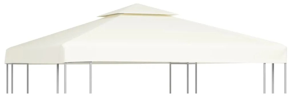 vidaXL Cobertura de substituição p/ gazebo 310 g/m² branco nata 3x3 m