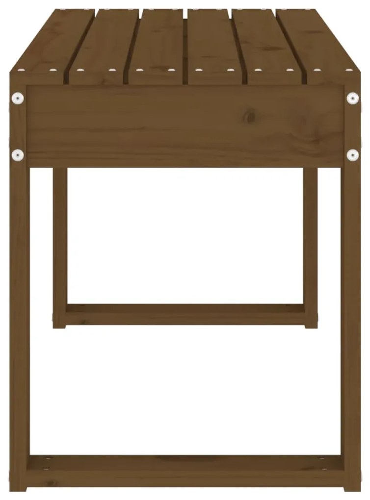 Banco de jardim 80x38x45cm madeira de pinho maciça castanho-mel