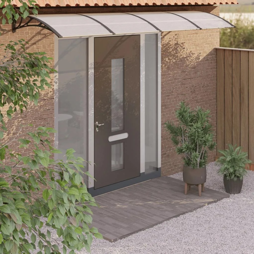 153594 vidaXL Toldo para porta 350x100 cm policarbonato preto