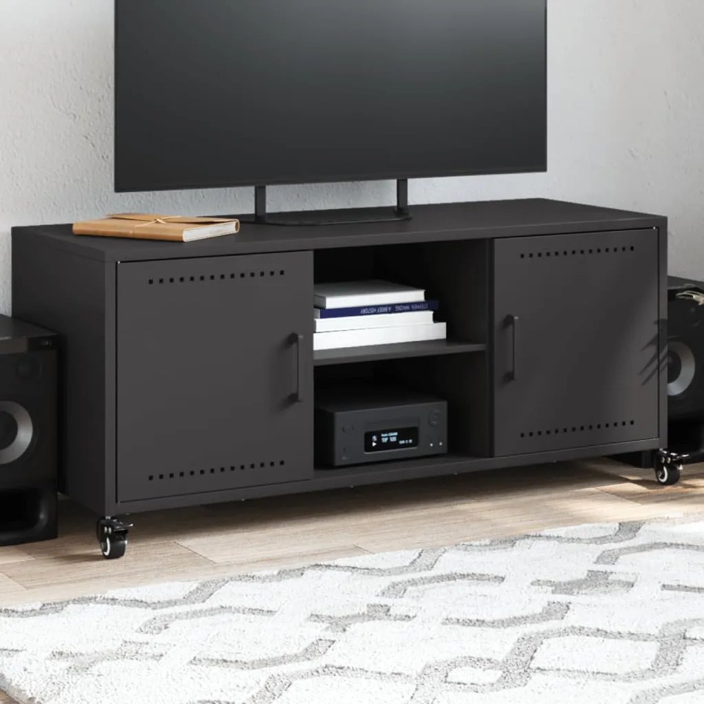 Móvel de TV 100,5x39x43,5 cm aço preto