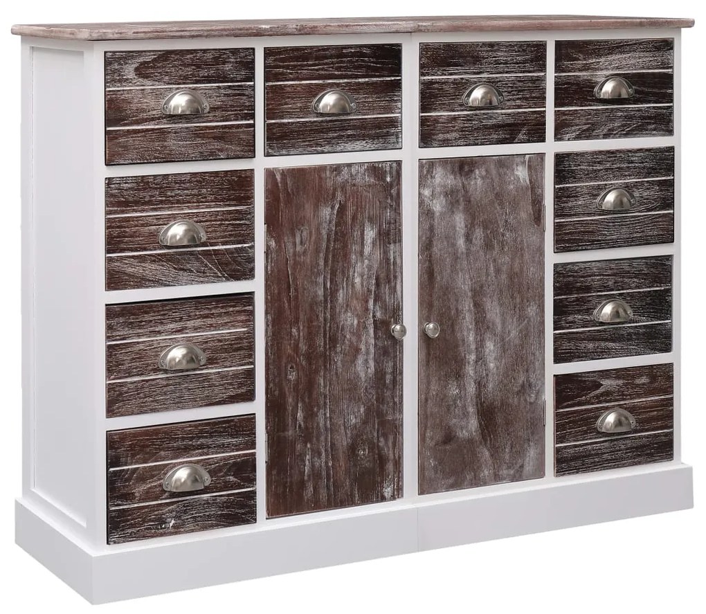 vidaXL Aparador com 10 gavetas 113x30x79 cm madeira castanho