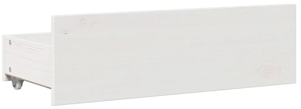 Cama sem colchão com gavetas 150x200 cm pinho maciço branco