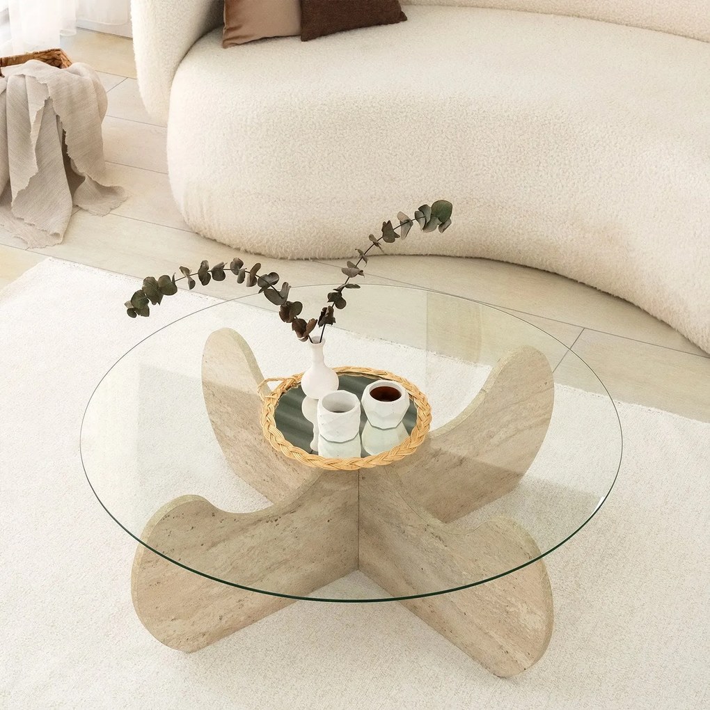 Mesa de Centro Himalayas – Travertino – Diâmetro 90 cm Altura 30 cm
