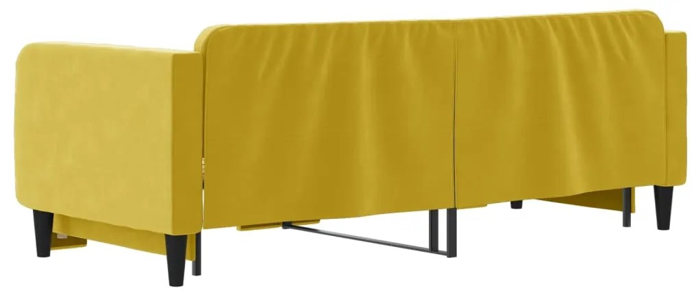 Sofá-cama com gavetão 80x200 cm veludo amarelo
