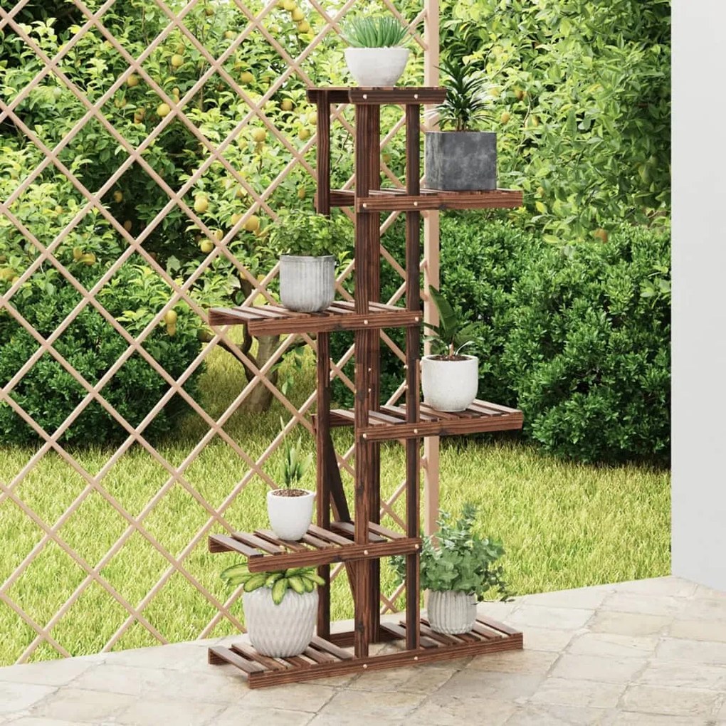 362865 vidaXL Suporte de plantas 75x25x140,5 cm madeira de abeto maciça
