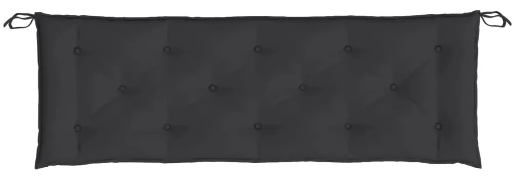 Almofadão p/ banco de jardim 150x50x7 cm tecido oxford preto