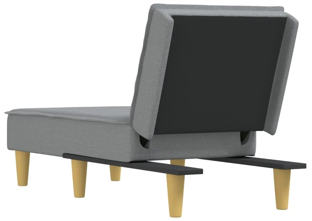 Chaise longue tecido cinzento-claro