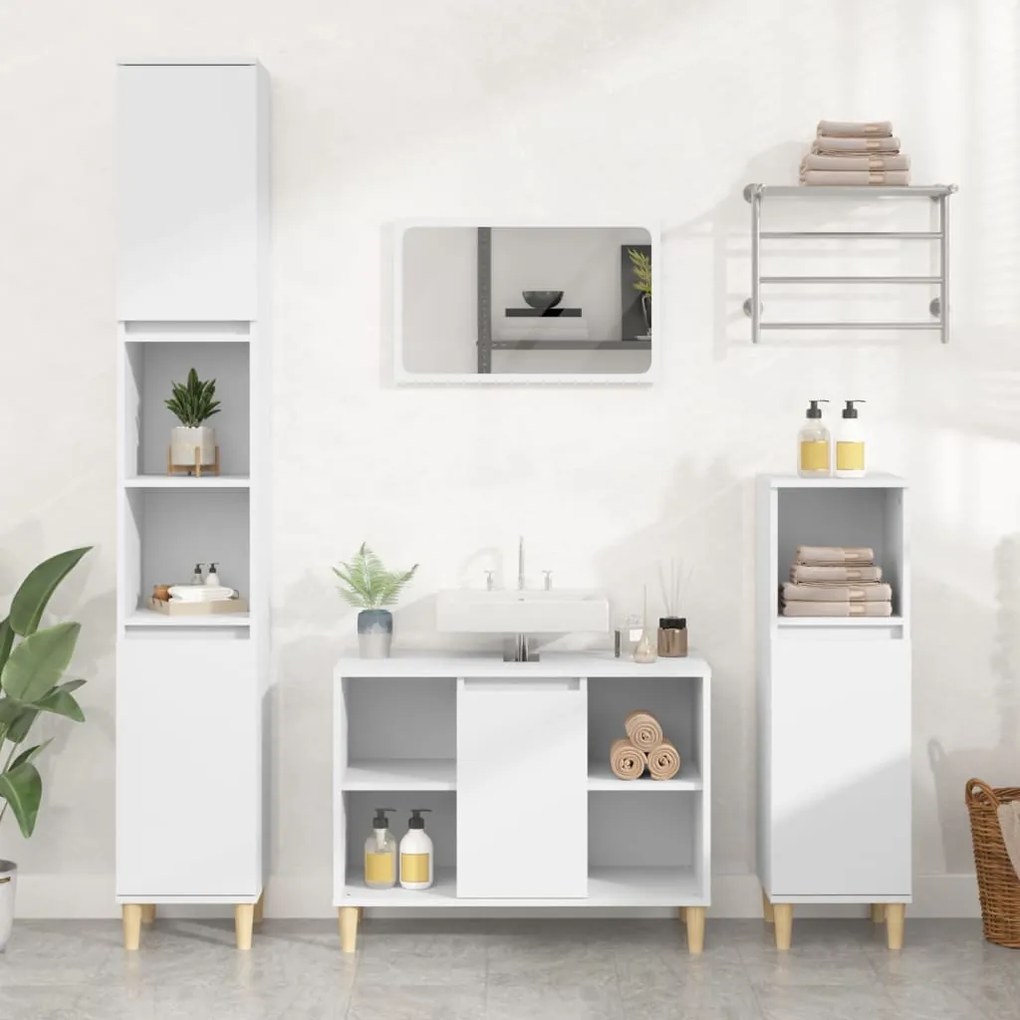 821284 vidaXL Armário de lavatório 80x33x60 cm derivados de madeira branco