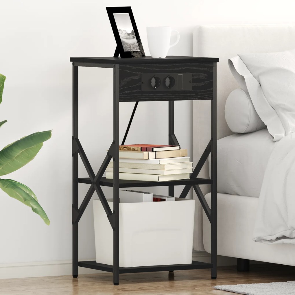 vidaXL Armários de Canto 2 pcs Carvalho preto 41 x 31 x 76 cm