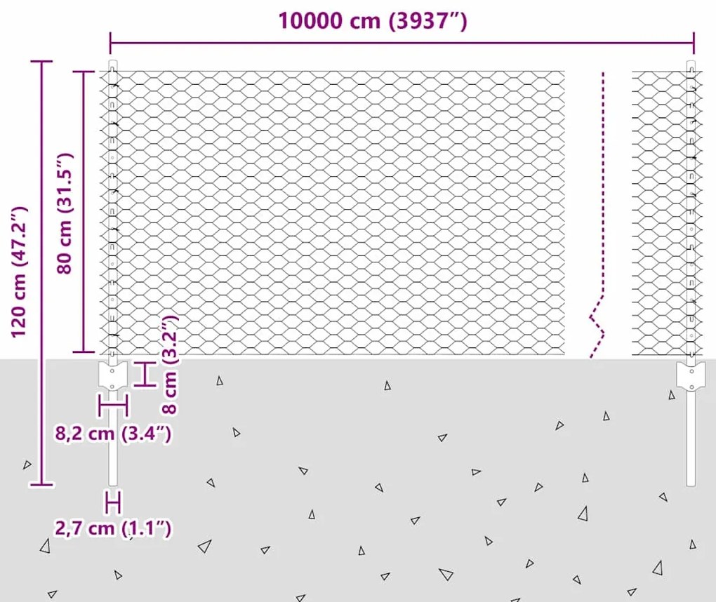Postes de Cerca 11 pcs U-Channel Cinza 80 cm Aço