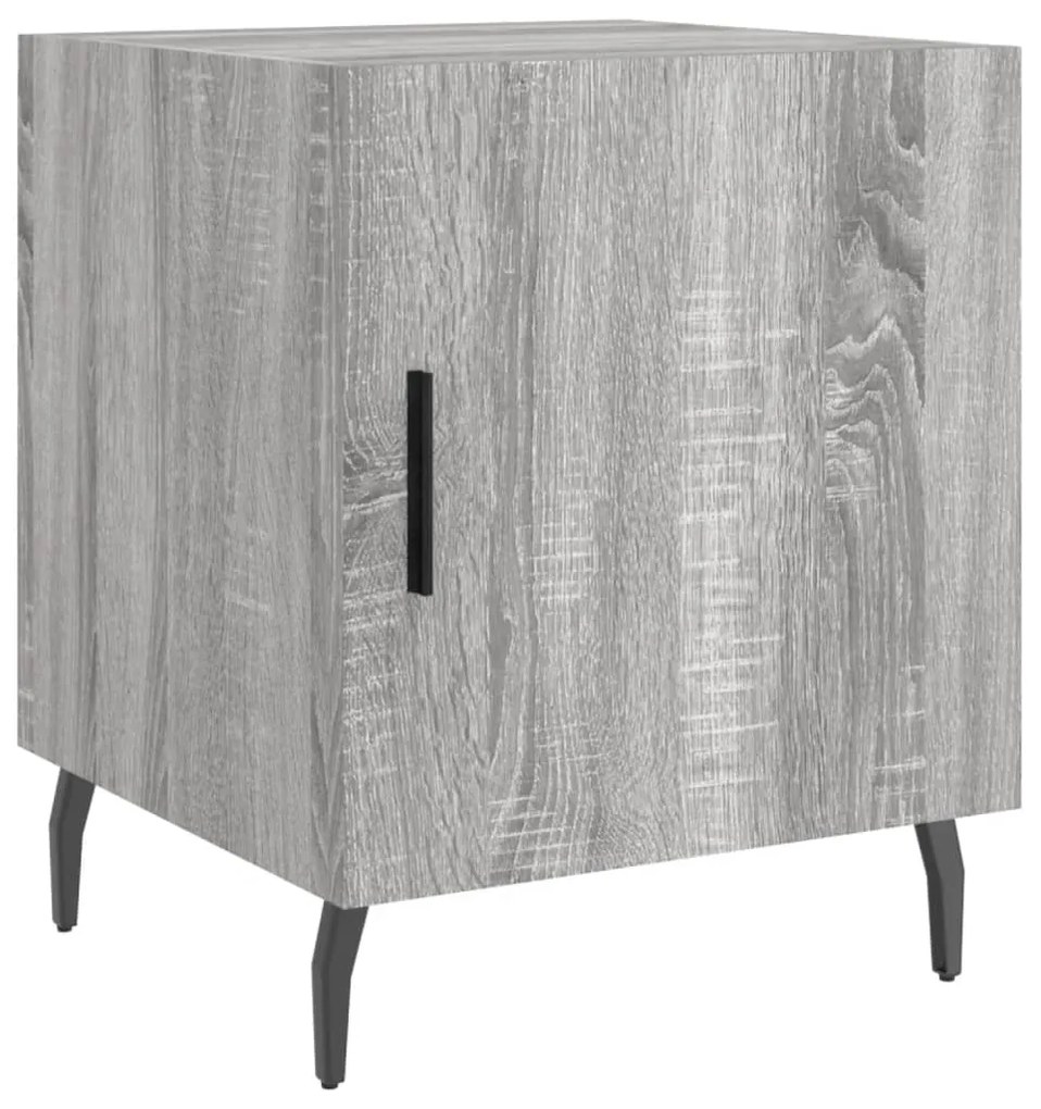 Mesa cabeceira 2pcs 40x40x50 cm madeira processada cinza sonoma