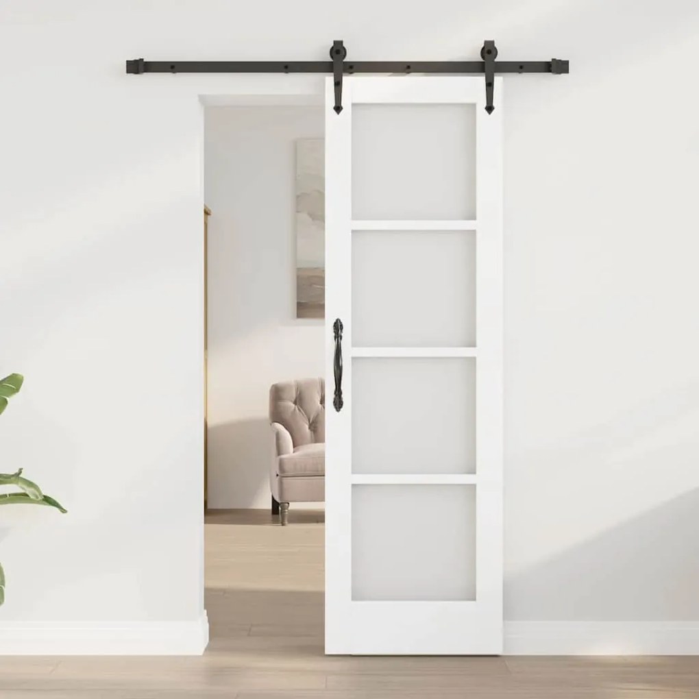 Porta Deslizante vidaXL com Conjunto de Ferragens 'ORKDAL'Branca 61x19