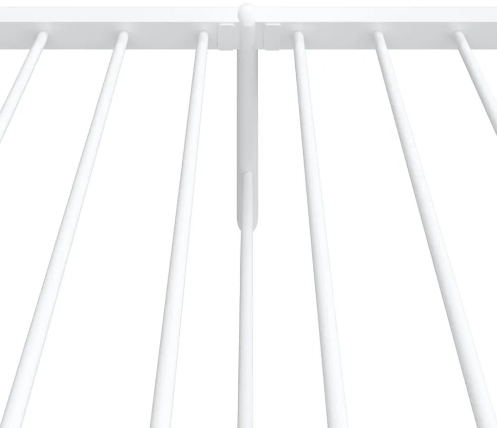 Estrutura de cama com cabeceira e pés 100x190 cm metal branco