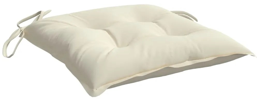 Almofadões de cadeira 2 pcs 40x40x7cm tecido oxford branco nata