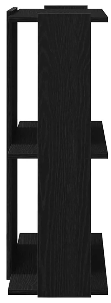 Estante de 3 níveis 60x30x80 cm madeira trabalhada preto