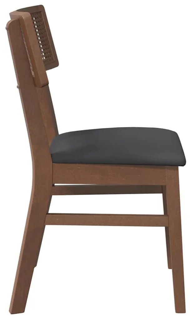 Cadeiras de jantar com almofadões 2 pcs madeira maciça castanho