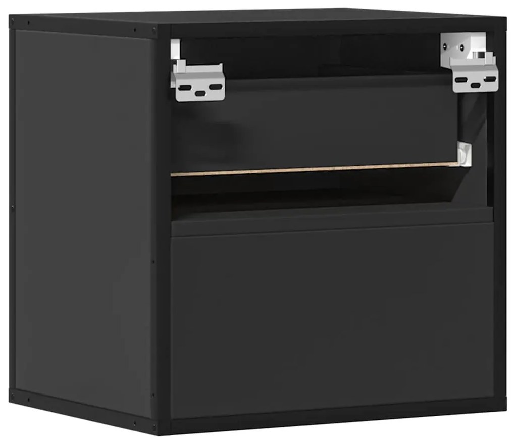 Mesas de cabeceira de parede 2 pcs 40x31x39,5 cm preto