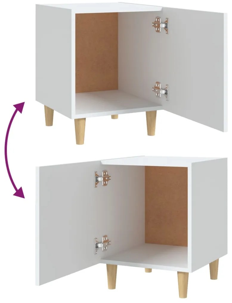 Mesa de cabeceira derivados de madeira branco