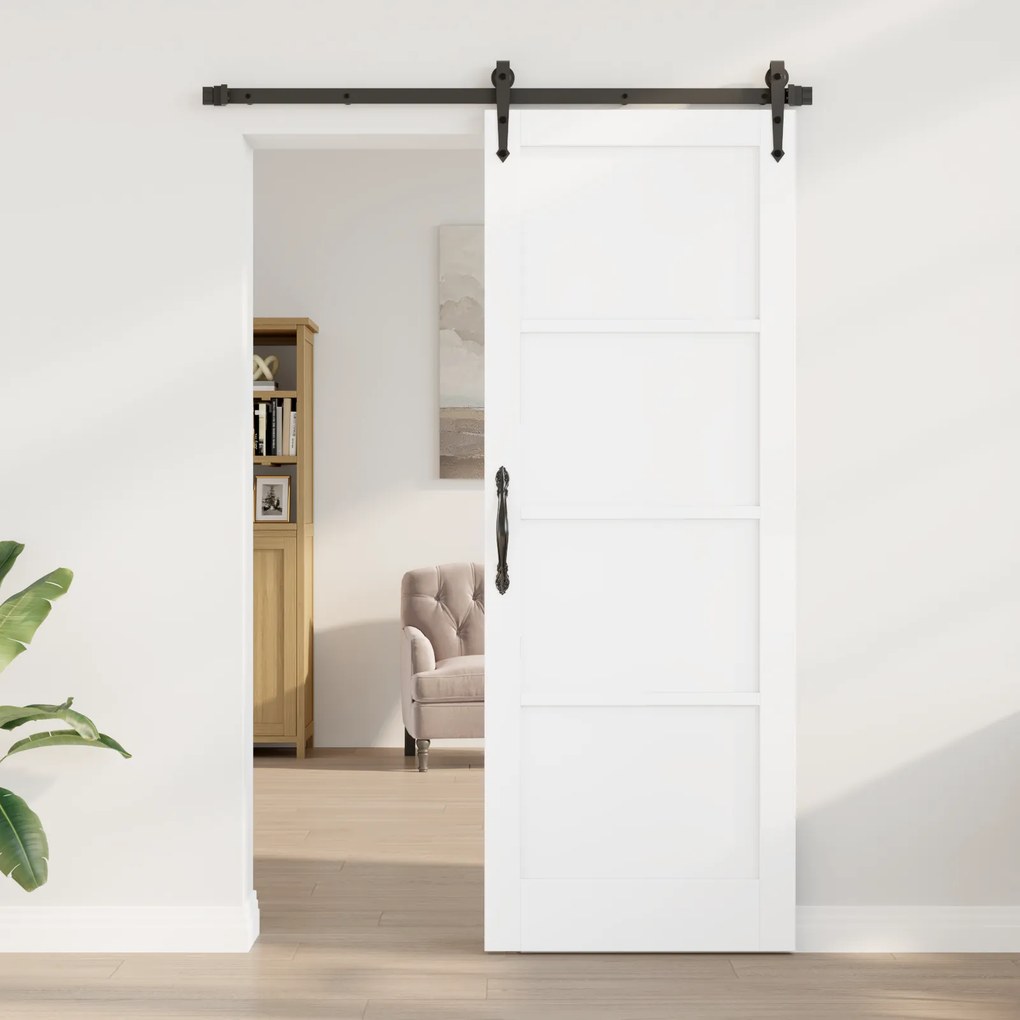 vidaXL Porta Interna "ORKDAL" Branca 78x211x4 cm Porta de Madeira Sólida de Pinheiro