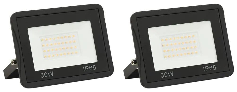 vidaXL Projetores c/ iluminação LED 2 pcs 30 W branco quente