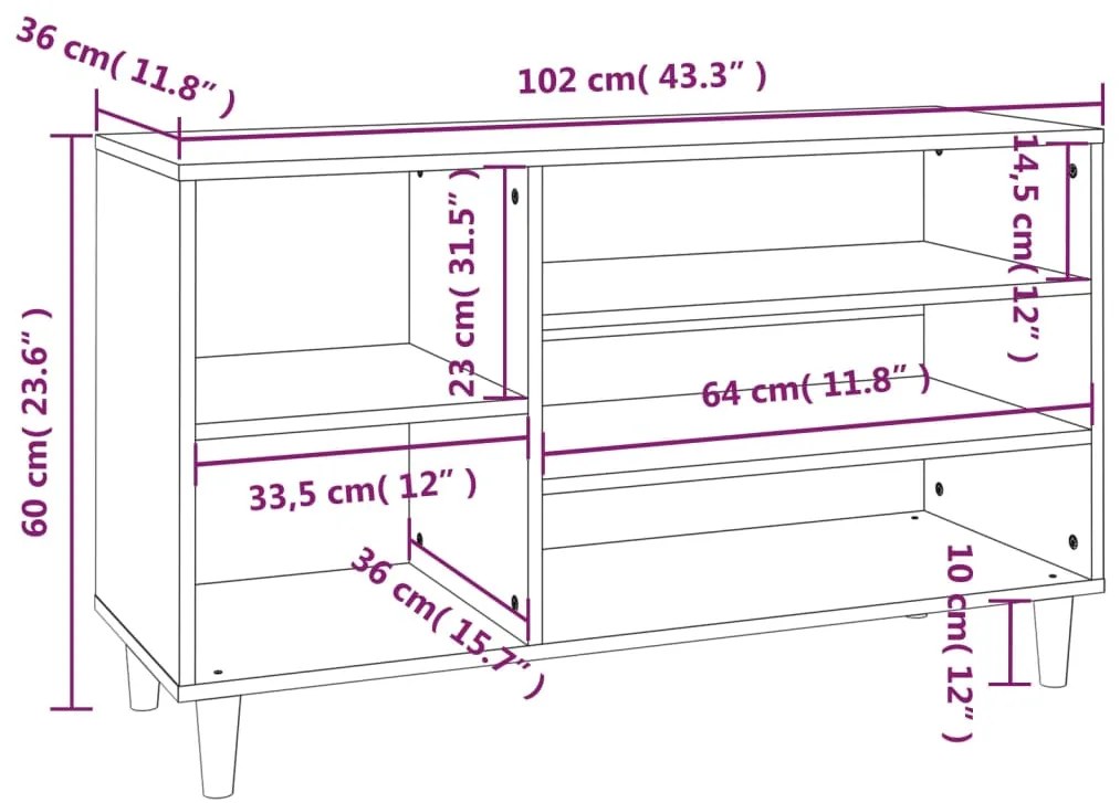 Sapateira 102x36x60 cm derivados de madeira branco