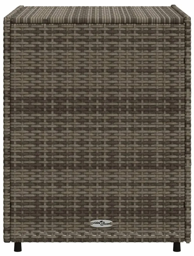 Armário de arrumação para jardim 55x59x69 cm vime PE cinzento