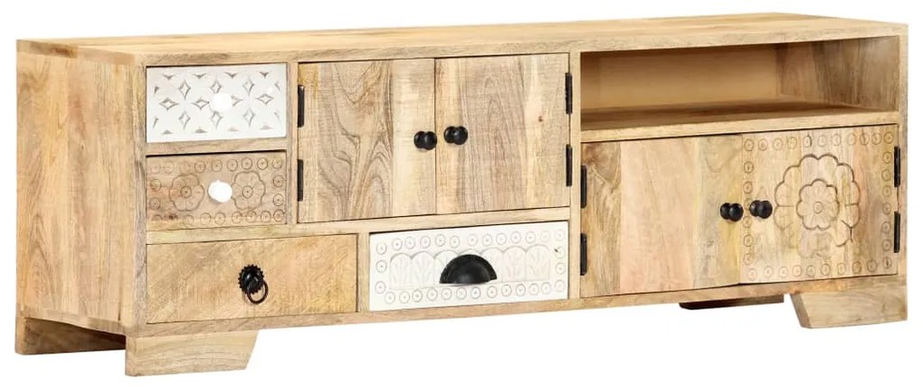 Móvel de TV 120x30x40 cm madeira de mangueira maciça